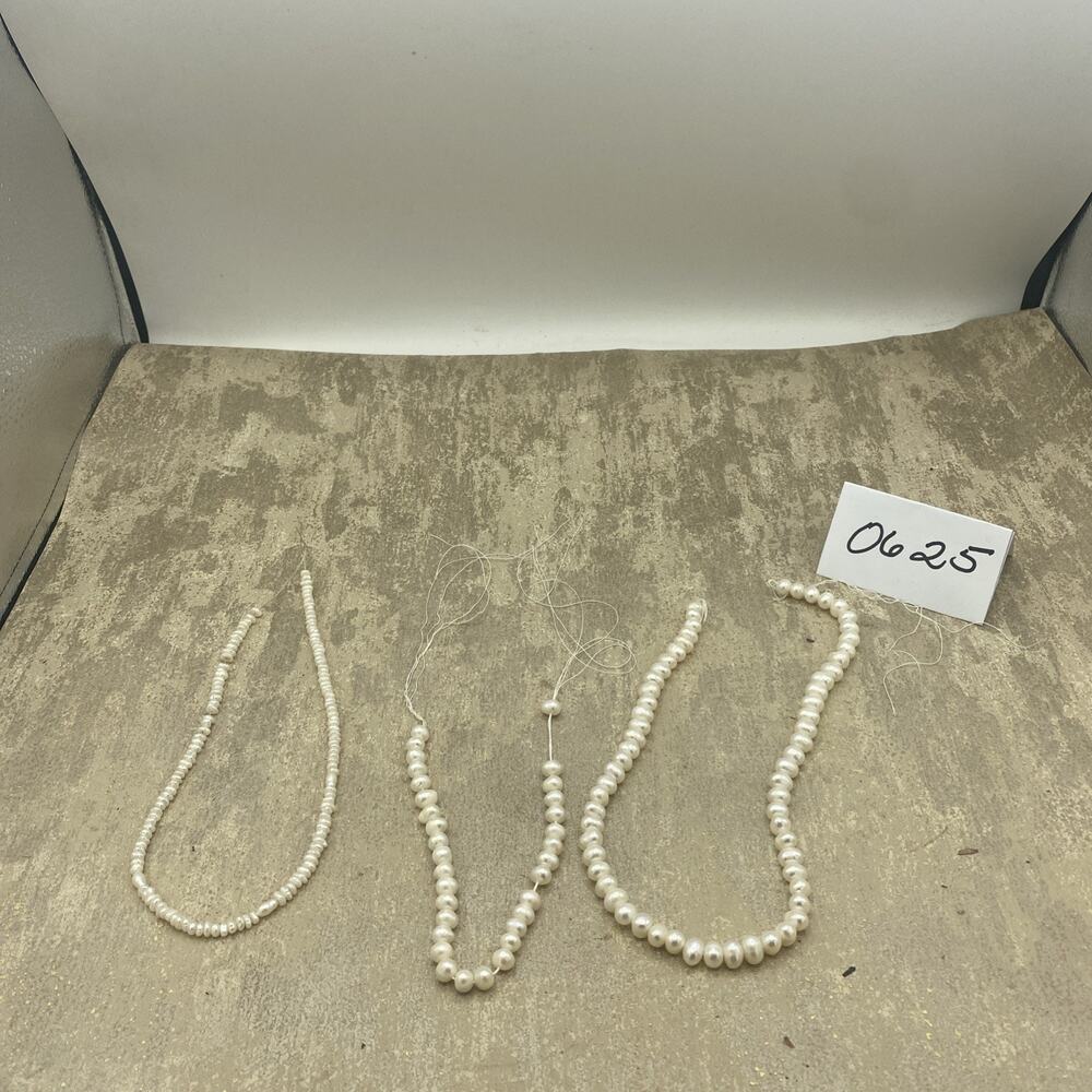 3-Strands Of Freshwater Cultured Pearls For making Jewelry -3 Sizes- See Pics